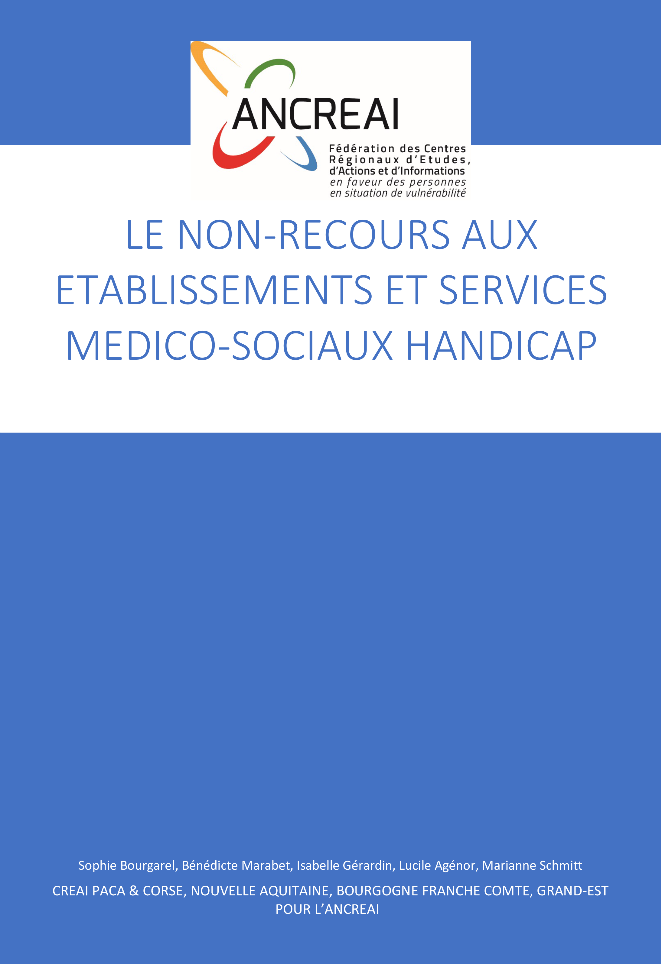 NonRecours aux ESMS Handicap 2020 avril ANCREAI 1 - Accueil